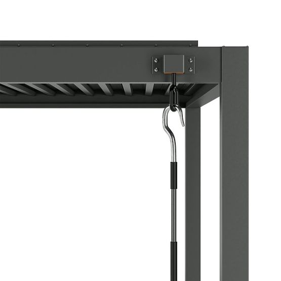 Pergola de jardin autoportante Antilla en aluminium, 6x3 m, bioclimatique, lames mobiles, anthracite