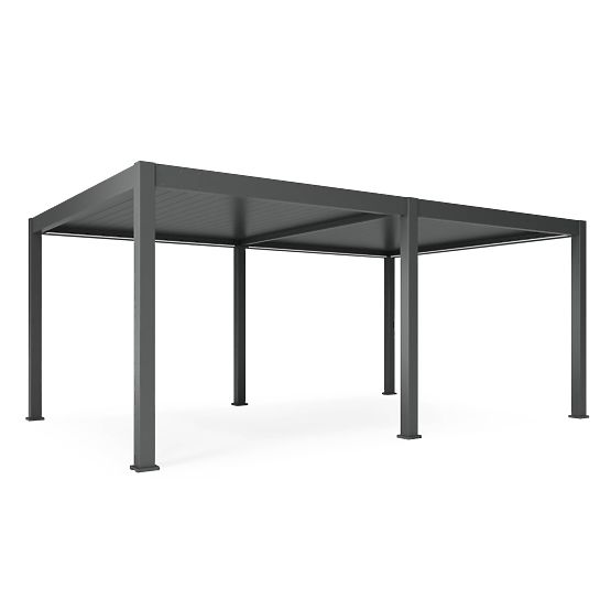Pergola de jardin autoportante Lumera en aluminium, 4x6 m, bioclimatique, éclairage LED, électrique