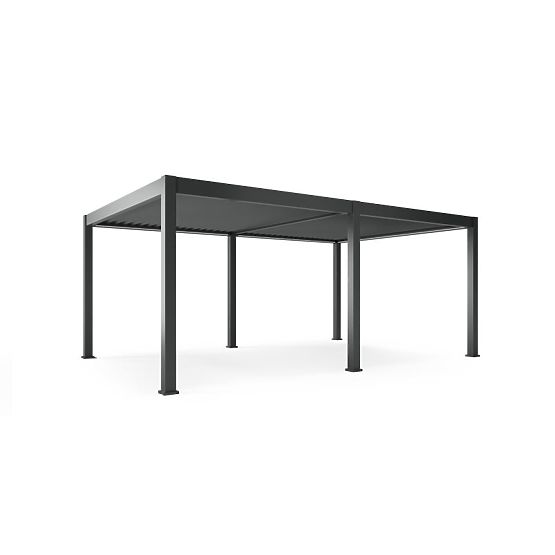 Pergola de jardin autoportante Lumera en aluminium, 4x6 m, bioclimatique, éclairage LED, électrique