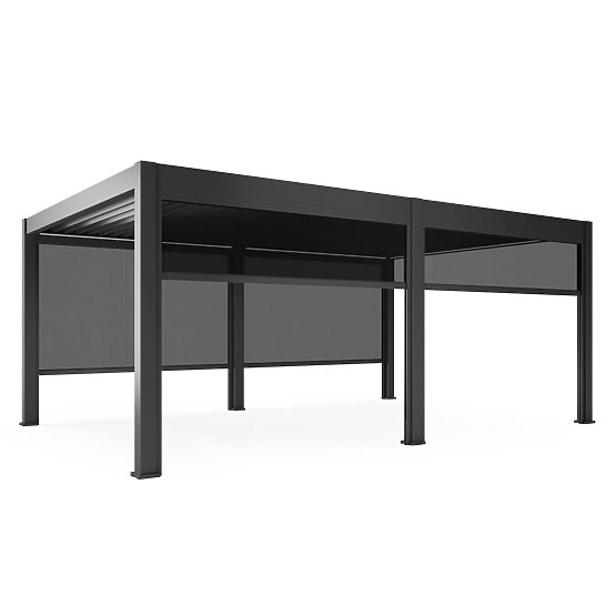 Pergola de jardin autoportante Lumera en aluminium, 4x6 m, bioclimatique, éclairage LED, électrique