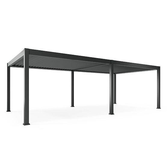Pergola de jardin autoportante Lumera en aluminium, 4x8 m, bioclimatique, éclairage LED, électrique
