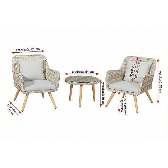 Petit ensemble de balcon en technorattan BELICCO