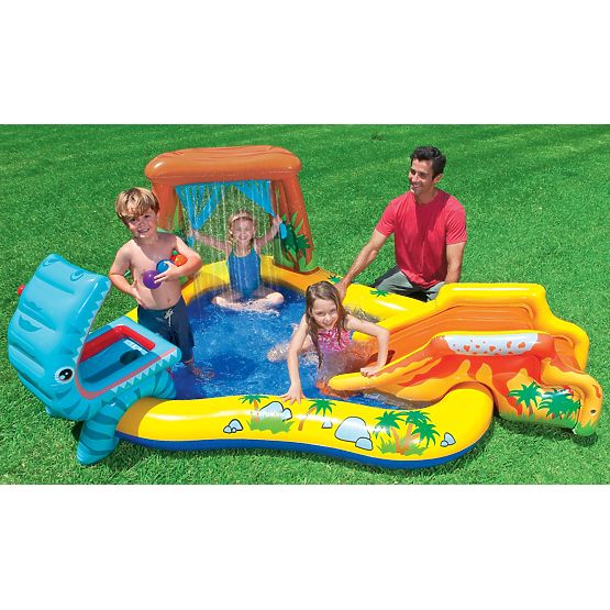 Piscine aquatique aire de jeux pour enfants avec toboggan et fontaine Intex 57444