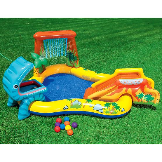 Piscine aquatique aire de jeux pour enfants avec toboggan et fontaine Intex 57444