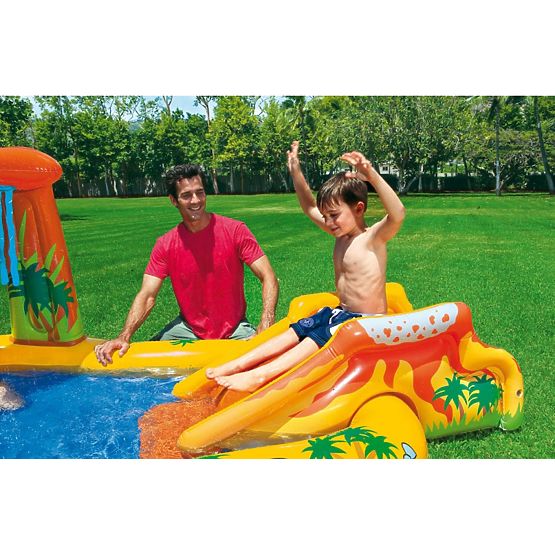 Piscine aquatique aire de jeux pour enfants avec toboggan et fontaine Intex 57444