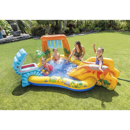 Piscine aquatique aire de jeux pour enfants avec toboggan et fontaine Intex 57444