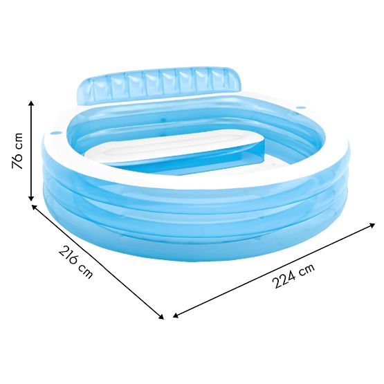 Piscine de jardin avec sièges 229x218cm Intex 57190