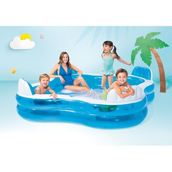 Piscine de jardin avec sièges gonflables 229x229cm Intex 56475
