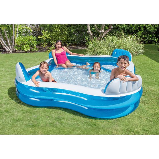Piscine de jardin avec sièges gonflables 229x229cm Intex 56475