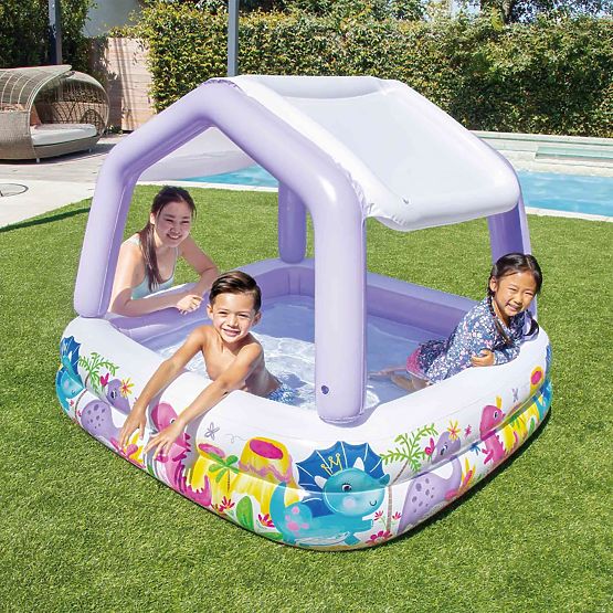 Piscine gonflable avec abri pour enfants violet INTEX 57470-DINO