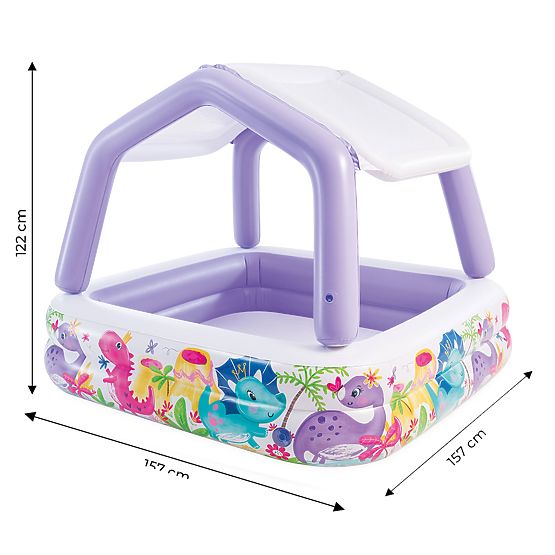 Piscine gonflable avec abri pour enfants violet INTEX 57470-DINO