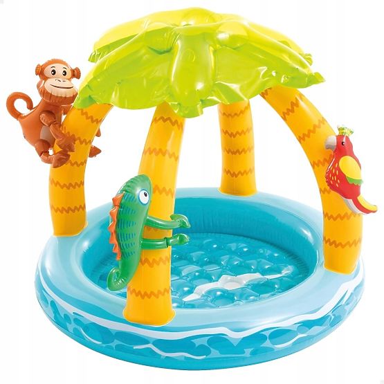 Piscine gonflable pour enfants avec toit île INTEX 58417