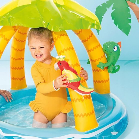 Piscine gonflable pour enfants avec toit île INTEX 58417
