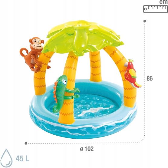 Piscine gonflable pour enfants avec toit île INTEX 58417