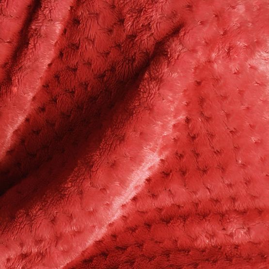 Plaid SHLEEPY couleur rouge jacquard gaufré style classique 130x180