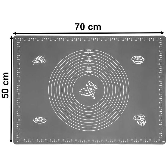 Planche de travail en silicone SELMA graphite 70x50 cm