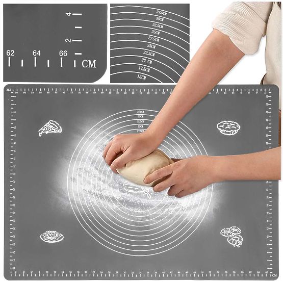 Planche de travail en silicone SELMA graphite 70x50 cm