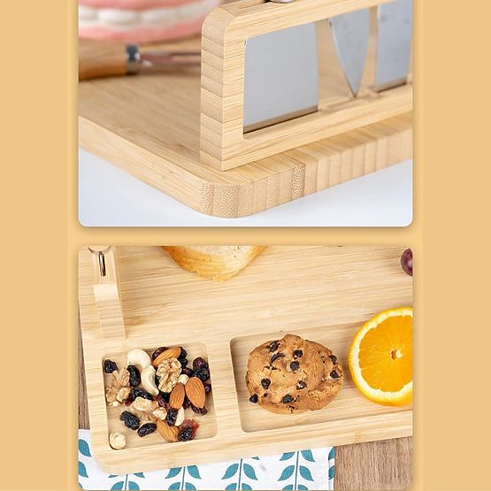 Planche à fromages et amuse-gueules Salers avec couverts