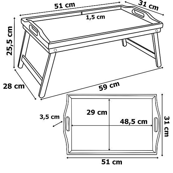 Plateau de petit-déjeuner pliable AURELIA