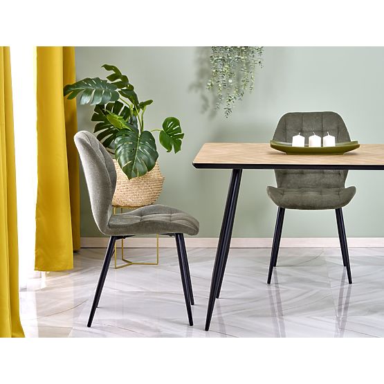 Plateau de table BERTO - naturel, pied - noir (2p=1ks)