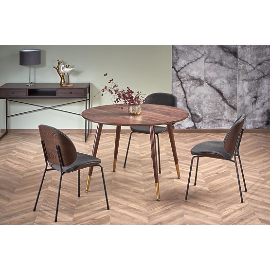 Plateau de table DOMENICO - noyer, pieds - noyer / doré (2p=1ks)