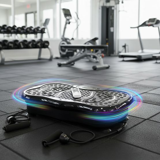 Plateforme vibrante anti-cellulite appareil de massage avec extenseurs + télécommande ModernHome