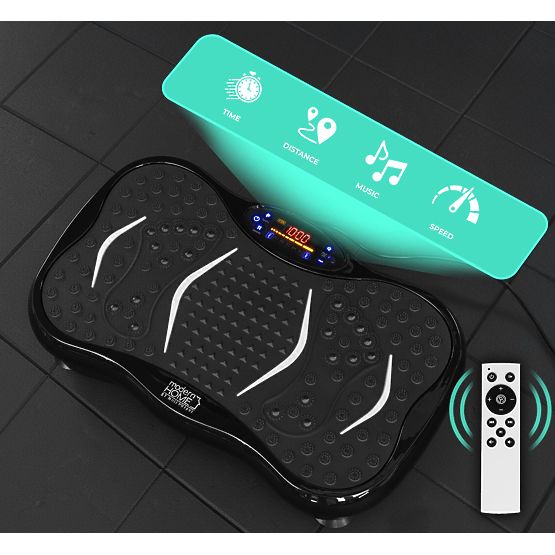 Plateforme vibrante anti-cellulite appareil de massage avec extenseurs + télécommande ModernHome