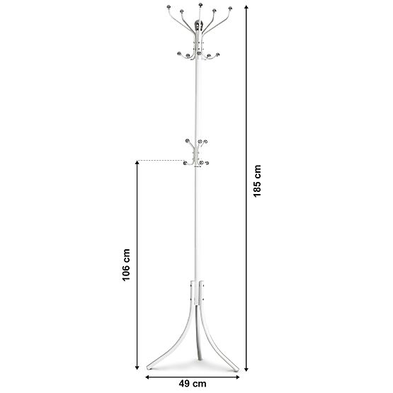 Portant à vêtements avec 16 crochets blanc