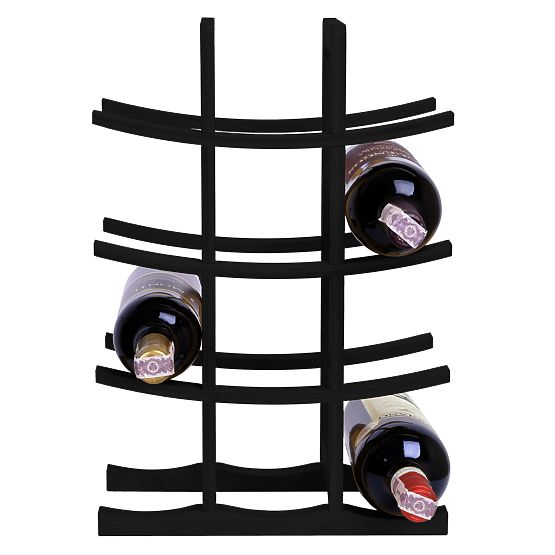 Porte-bouteilles en bambou Todgar noir