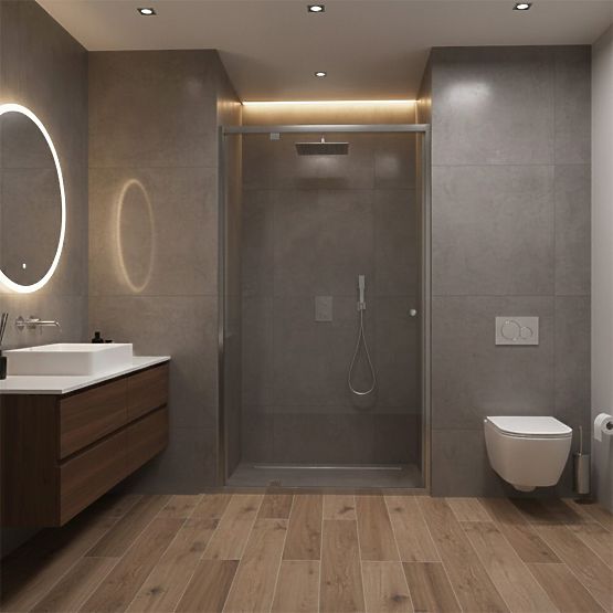 Porte de douche Rea Primo Swing 100 Chrome