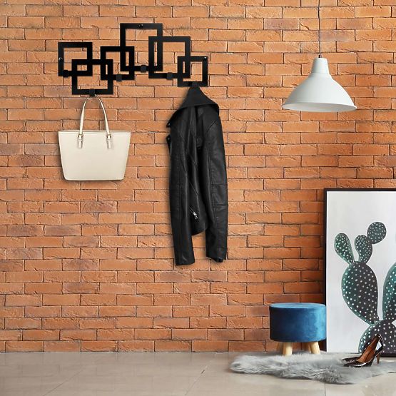 Porte-manteau mural KARDUS noir