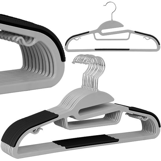 Porte-manteaux Flexi ensemble de 10 pièces gris-noir