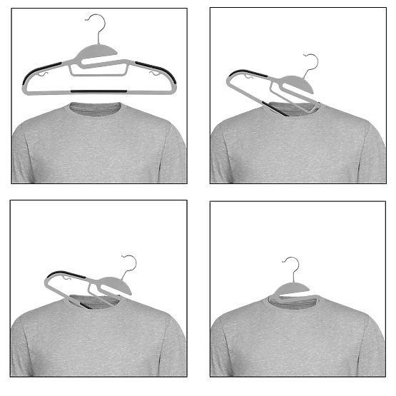 Porte-manteaux Flexi ensemble de 10 pièces gris-noir
