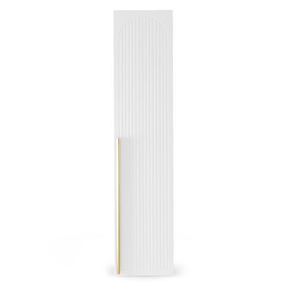 Porte pour armoire Neroli, 45,6 cm, rainures arquées, blanc, droite