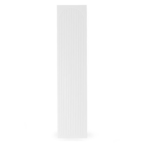Porte pour armoire Neroli, 45,6 cm, rainures arquées, blanc, gauche