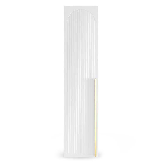Porte pour armoire Neroli, 45,6 cm, rainures arquées, blanc, gauche