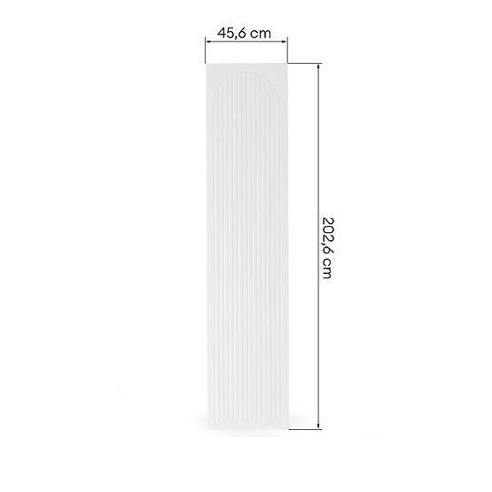 Porte pour armoire Neroli, 45,6 cm, rainures arquées, blanc, gauche