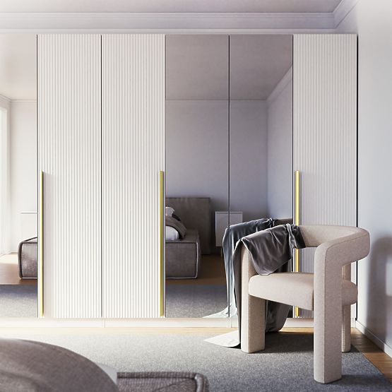 Porte pour armoire Neroli, 45,6 cm, rainures simples, blanc