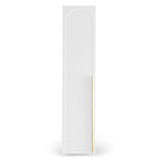 Porte pour armoire Neroli, 45,6 cm, remplissage en arc, blanc, gauche