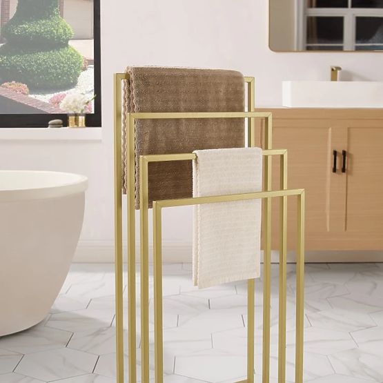 Porte-serviettes à 4 barres - doré