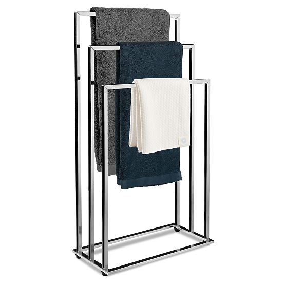 Porte-serviettes sur pied 3 bras Tire chromé