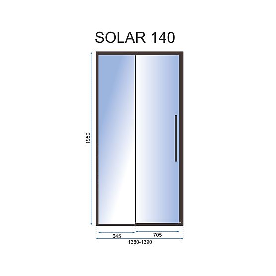 Portes de douche SOLAR BLACK MAT 140