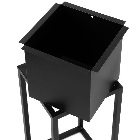 Pot de fleurs loft Concove 60 cm noir