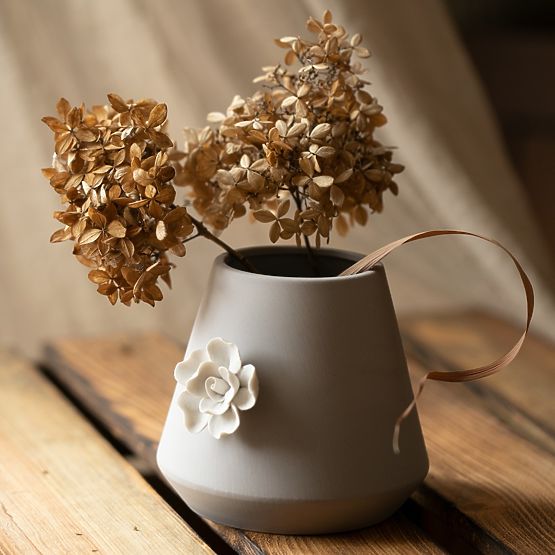 Pot de fleurs LUSITANO couleur crème style classique pour usage intérieur ameliahome