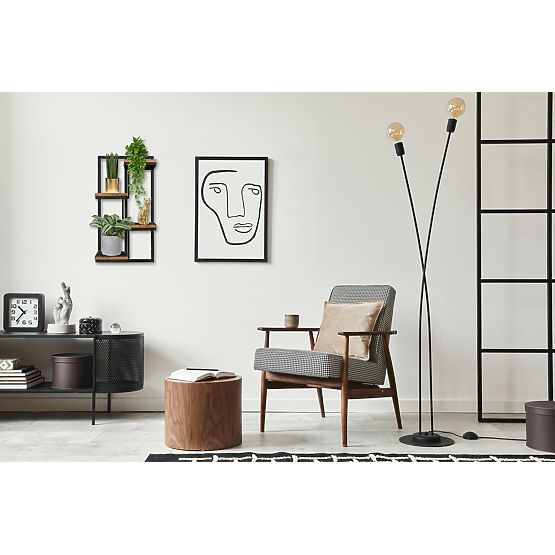 Pot de fleurs suspendu noir Hagart Rustic vieux chêne