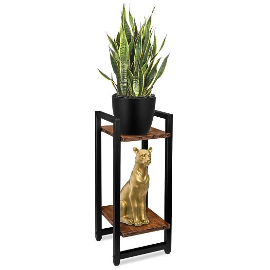 Pot de fleurs suspendu noir Lupin Rustic vieux chêne