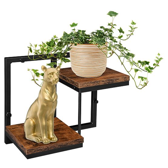 Pot de fleurs suspendu noir Remus Rustic chêne antique