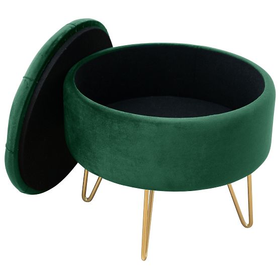 POUF CARO VERT BOUTEILLE