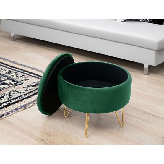 POUF CARO VERT BOUTEILLE