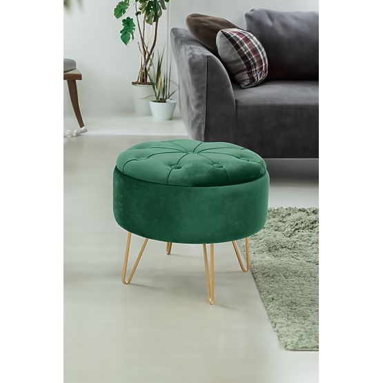 POUF CARO VERT BOUTEILLE